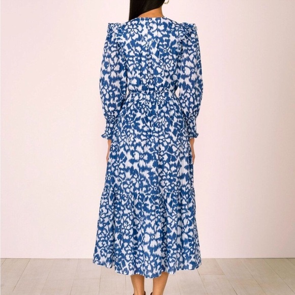 NWT Banjanan | Pearl Dress in Ikat Floral Bluing - Sz. M - Picture 2 of 4